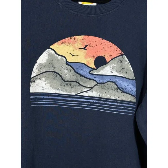 C&C California Women's 1X Navy Sweatshirt with Graphic Print - Picture 3 of 12